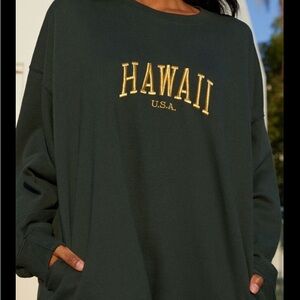 brandy melville green hawaii crewneck